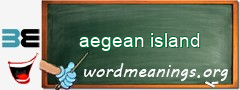 WordMeaning blackboard for aegean island